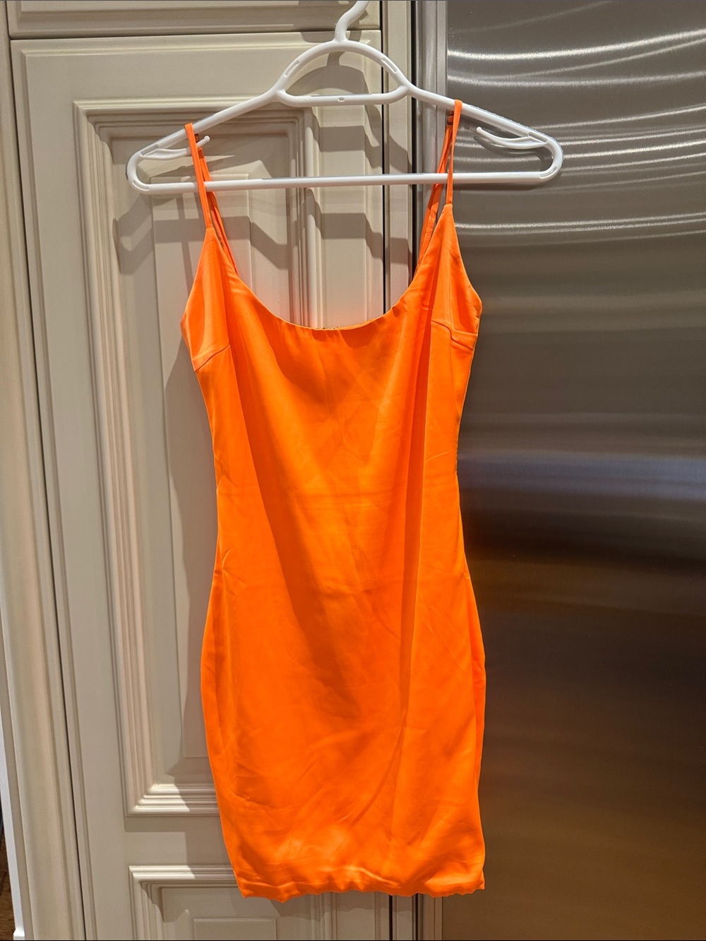 Oh Polly Neon Orange Mini Slip Dress
